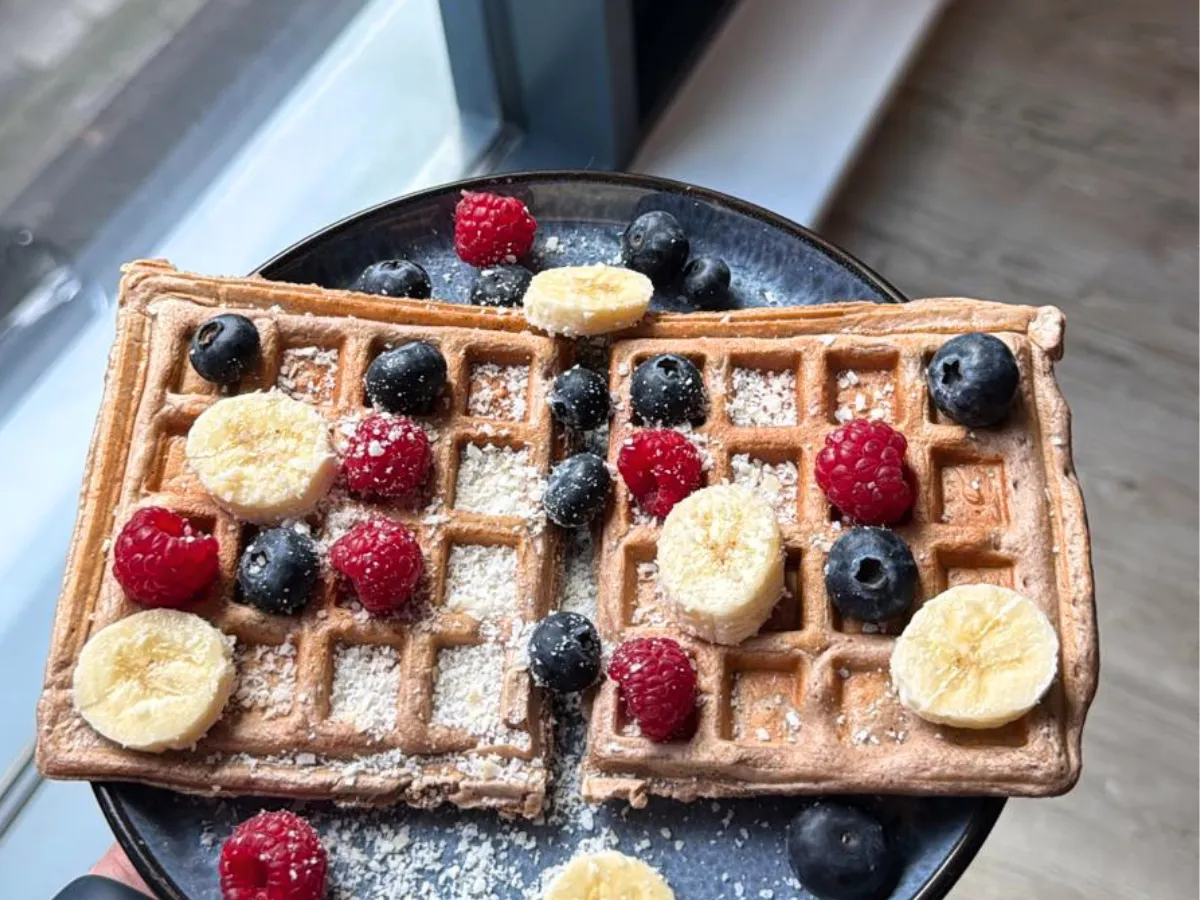 High-Protein Waffles with Berries